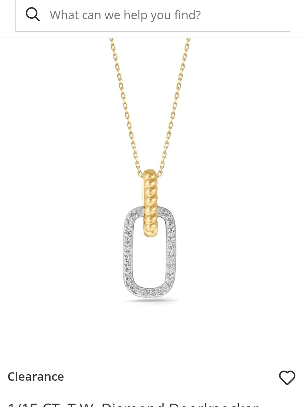 Zales 10K Gold Necklace w/Pavé Diamond Paperclip Doorknocker Pendant - Picture 16 of 16